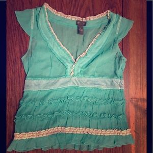 Anthropologie Teal Top by Fei